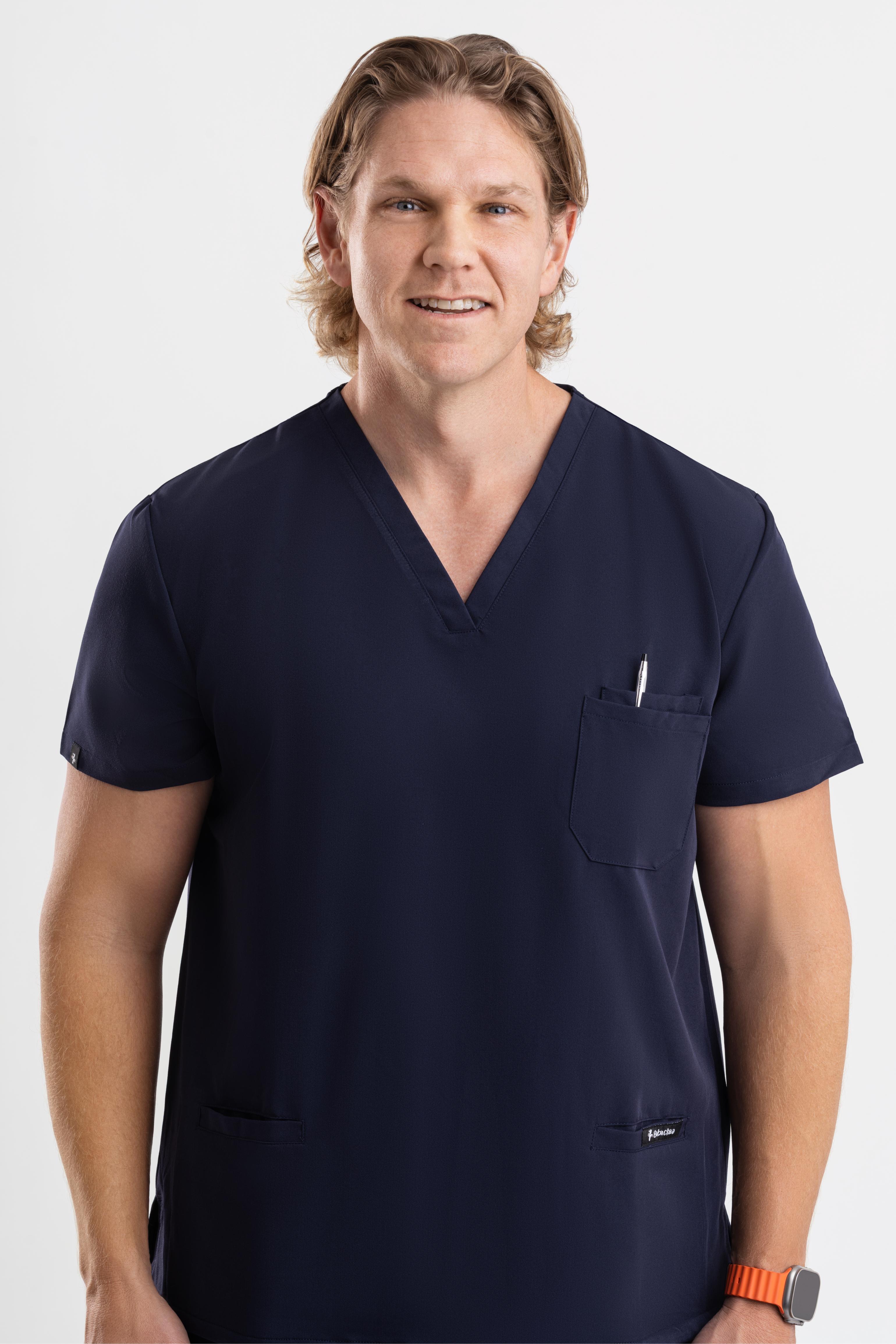 men’s Navy Blue V Neck Scrub tops Australia